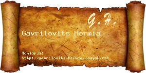 Gavrilovits Hermia névjegykártya
